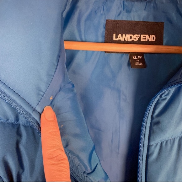 Lands End Blue Down Packable Puffer Vest - Picture 7 of 7